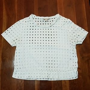Banana Republic white eyelet shirt